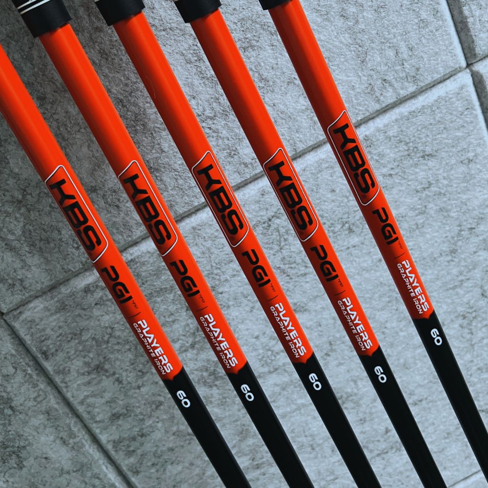 KBS PGI Players graphite iron shafts in orange